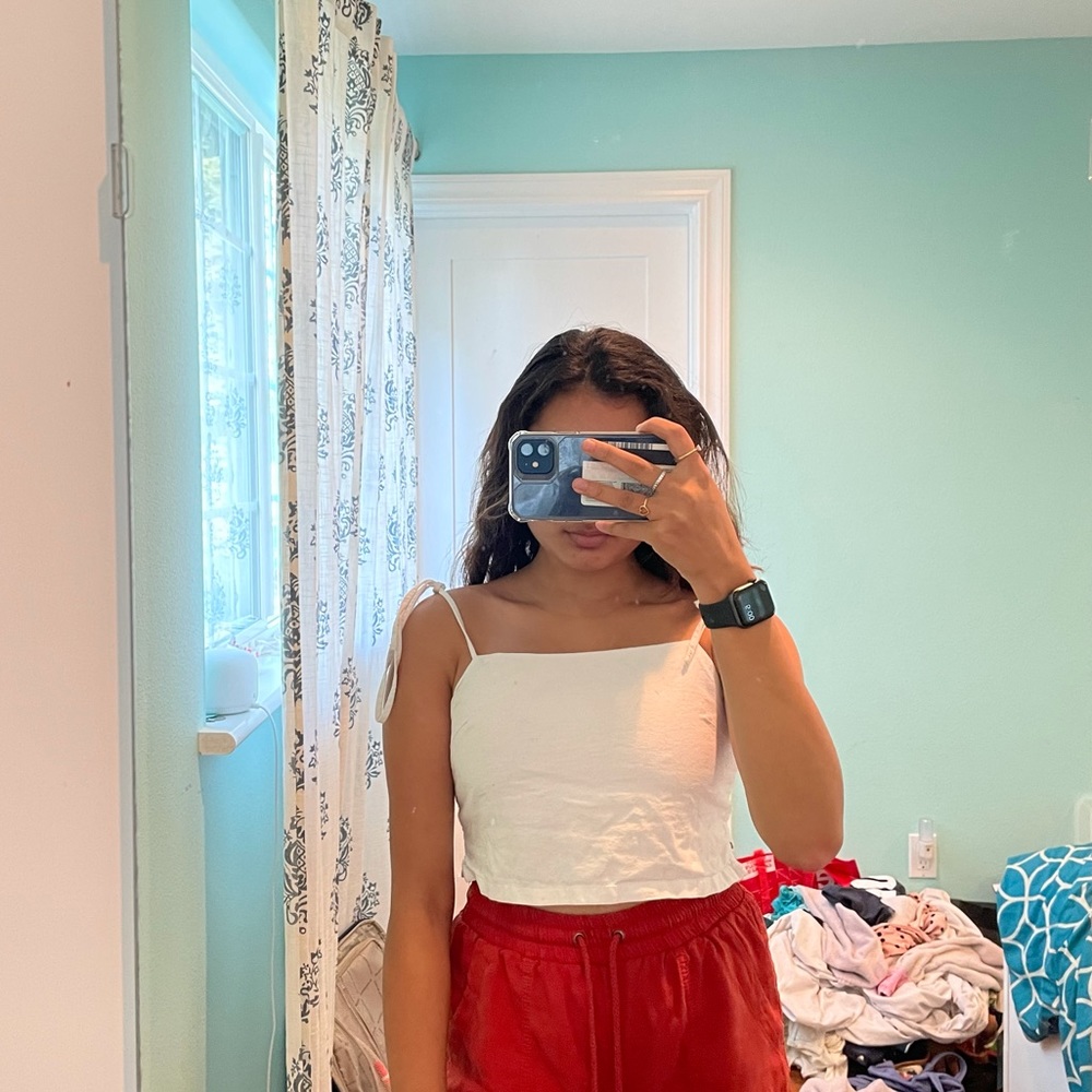 rare brandy melville top with bow tie straps!!